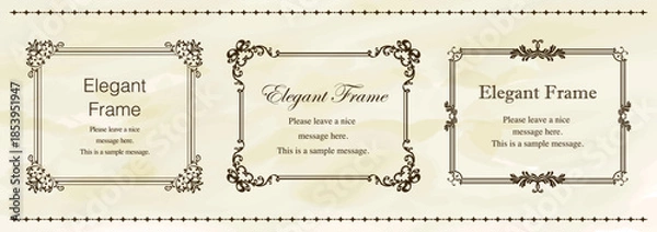 Obraz 高級感のあるエレガンスなフレームセット、飾り罫、装飾デザイン、上品なあしらい