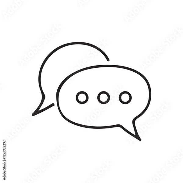 Fototapeta Speech bubble icon representing chat, message, communication, and ongoing conversation