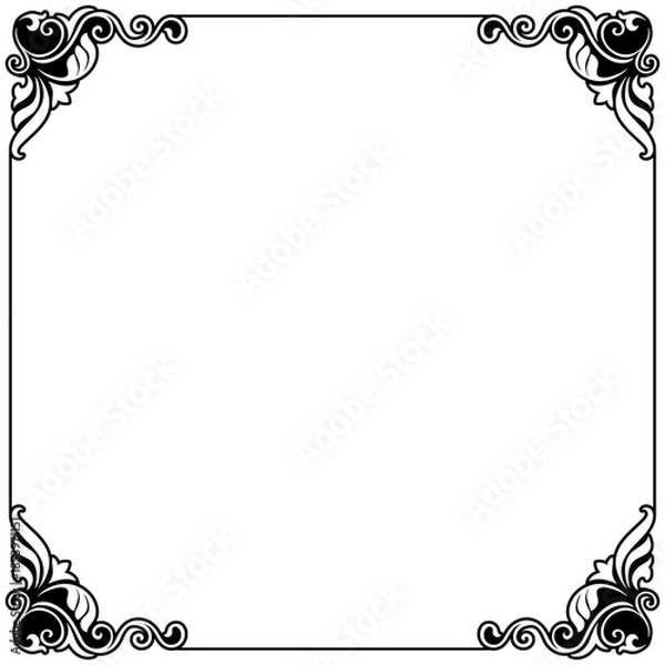 Obraz Rectangular frame, vintage line pattern, envelope frame.