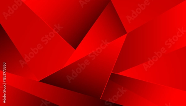 Obraz Red Abstract Geometric Vector Background with Dynamic Faceted Shapes