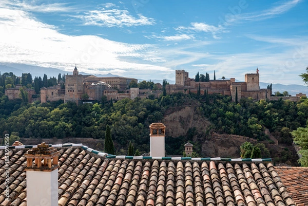 Obraz View of the Alhambra in Granada city, Andalusia region in Spain