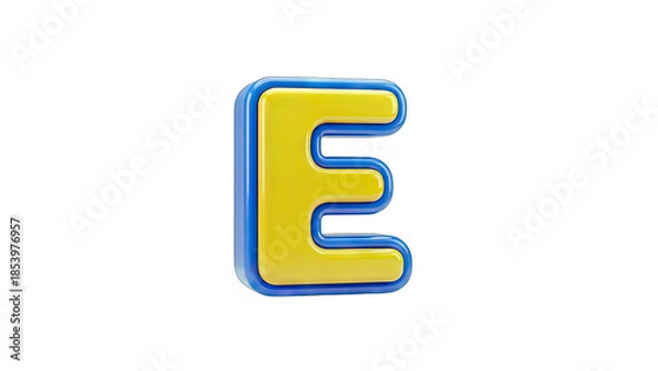 Obraz 3D Letter E Isolated on White Background