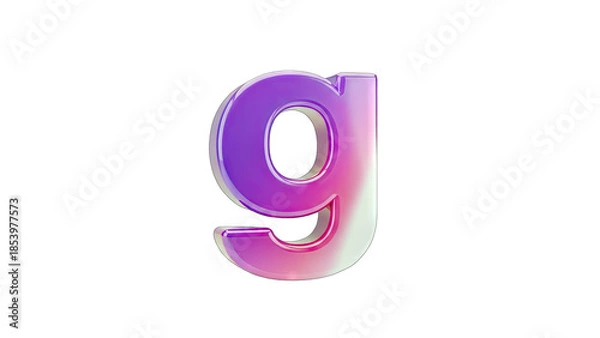 Obraz 3D Letter G with Gradient Effect on White Background