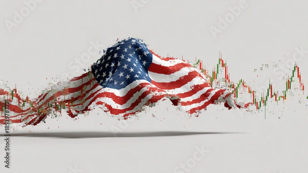 Fototapeta 一枚の旗に宿る希望と不安