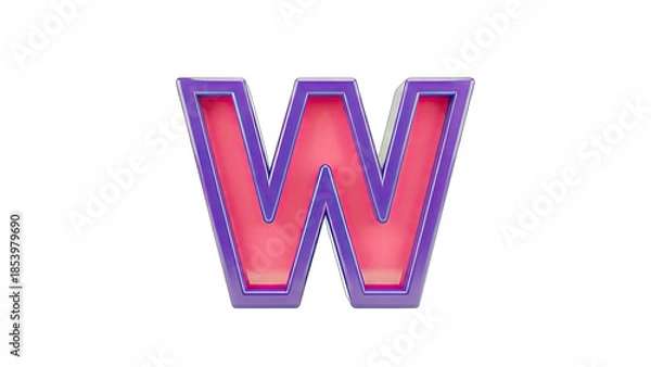 Obraz 3D Letter W Isolated on White Background