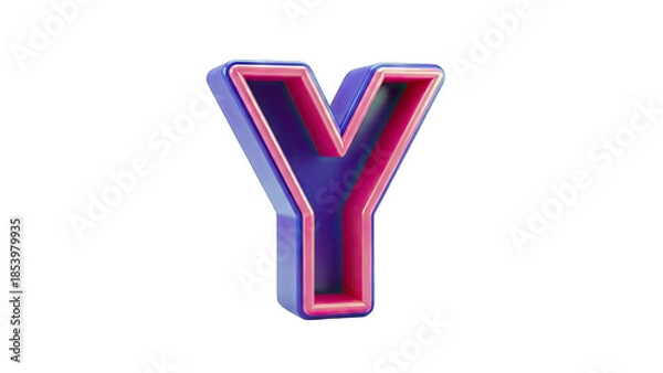 Obraz 3D Letter Y Isolated on White Background