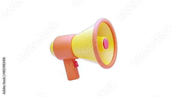 Obraz 3D Megaphone Announcing on White Background