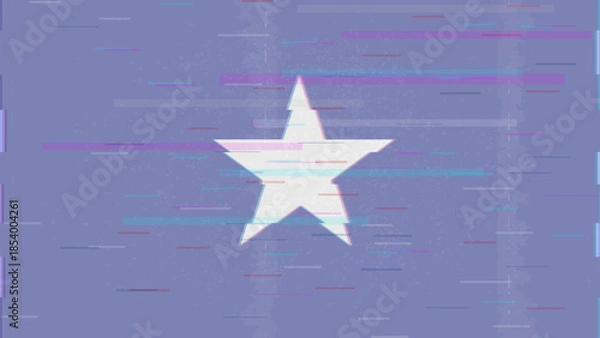 Obraz Somalia glitch flag vector, RGB split distortion, digital abstract video frame illustration