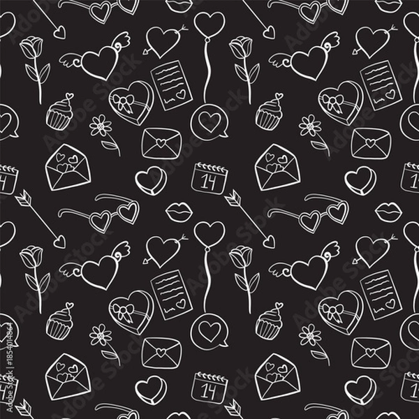 Fototapeta vector seamless pattern with valentine 's day elements