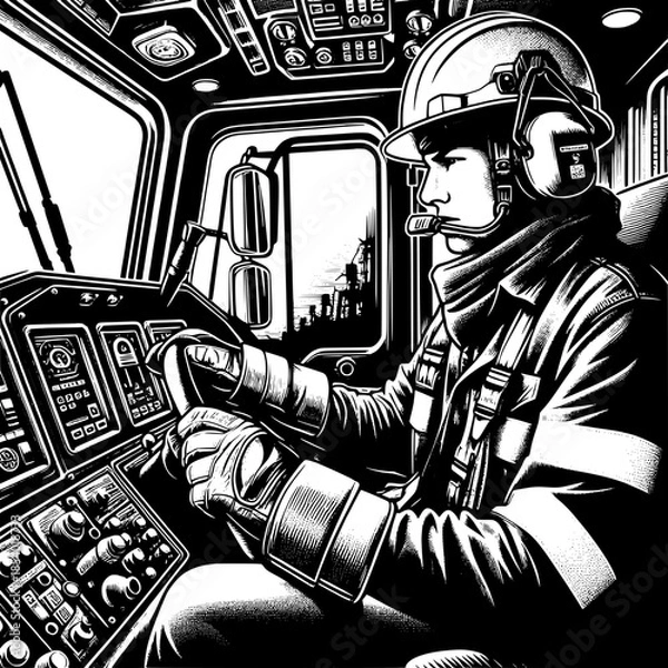 Obraz Heavy Machinery Operator with Helmet