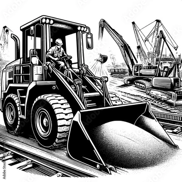 Obraz Loader Operator Moving Sand