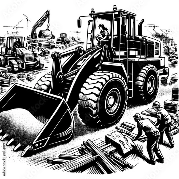 Obraz Loader Operator Moving Sand