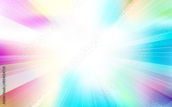 Obraz 七色に光る集中線ビジネス背景