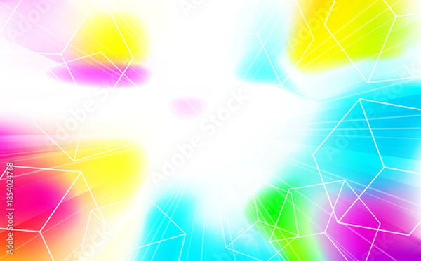 Obraz 七色に光る集中線ビジネス背景