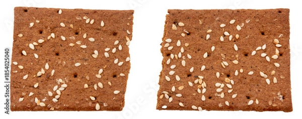 Fototapeta Rye diet crispbread on a white background. Bread crisp isolate.