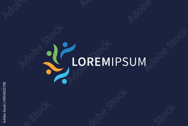 Obraz Community Abstract logo vector design template