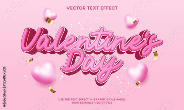 Fototapeta Valentines day vector text effect