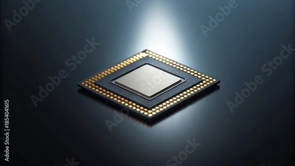 Obraz Floating Chip on Dark Gradient Background with Standard Design Elements
