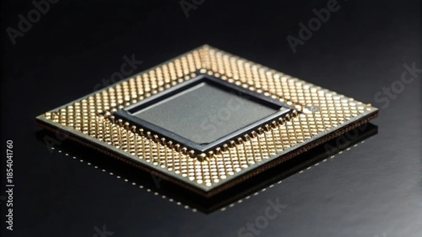 Obraz Reflective Black Glass Surface Featuring a Standard Electronic Component