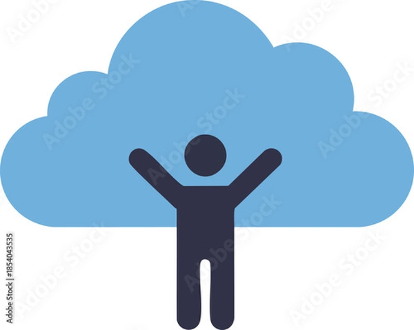 Obraz Data cloud computing concept with figure icon and cloud symbol