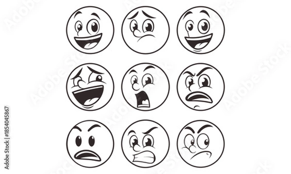 Obraz face emotion icons set collection bundle design