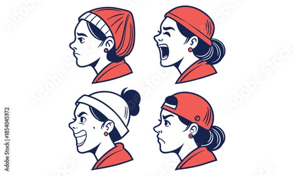 Obraz face emotion icons set collection bundle design