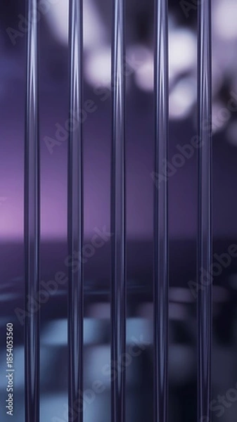 Obraz Dark purple metallic bars with blurred background