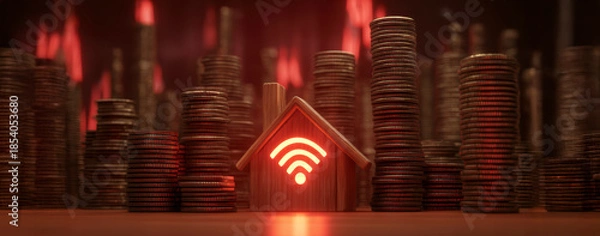 Obraz Rising Internet Costs Warning – AI Generative