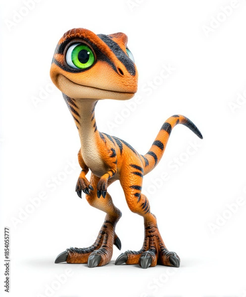 Obraz Cute Cartoon Baby Dinosaur Character – AI Generative