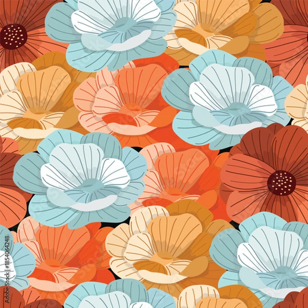 Obraz Abstract floral seamless pattern with leaves. tropical background