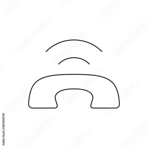 Obraz Handset Ringing Signal Waves Simple Line Icon