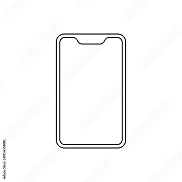 Obraz Minimalist Empty Mobile Smartphone Screen Outline