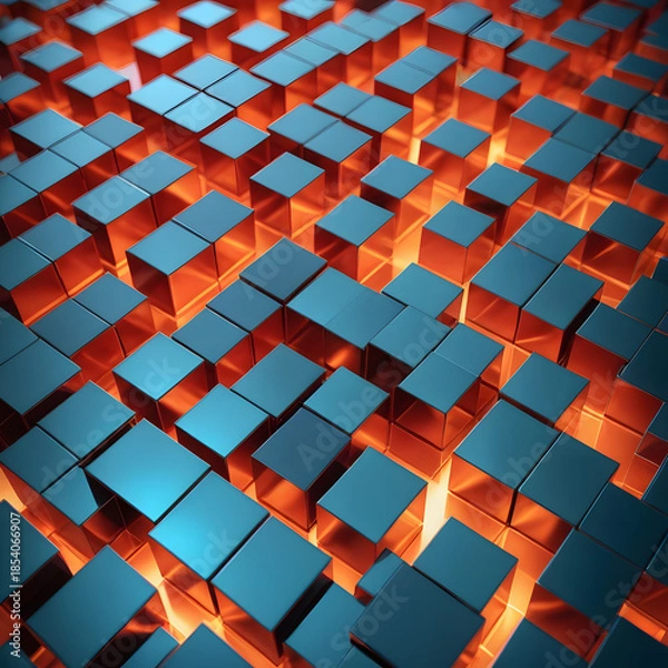 Fototapeta red cubes background