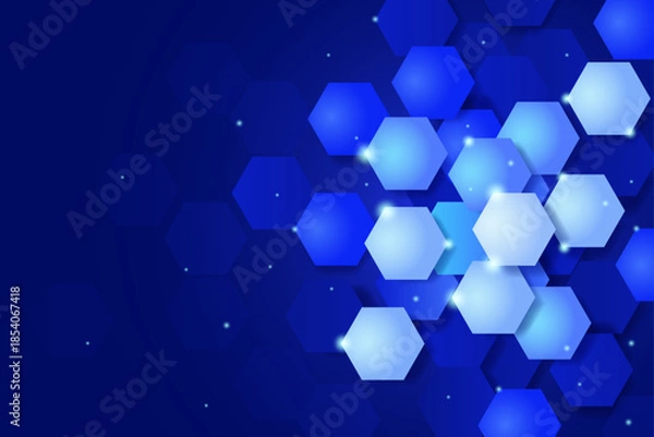 Obraz Abstract Blue Geometric Hexagon Background