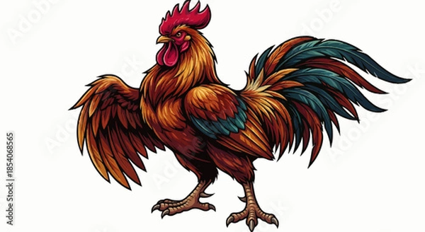 Obraz rooster isolated on white background