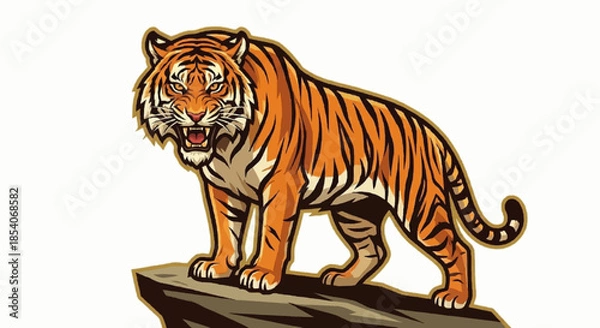 Obraz tiger on white background