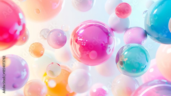 Obraz 透明感の球のビジネス背景イラスト　AI生成画像