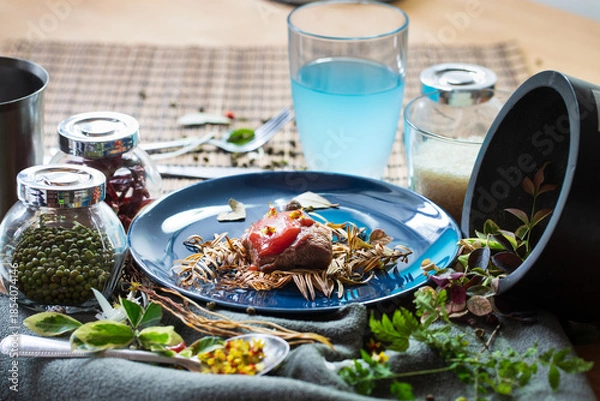 Obraz steak with autume leaves 