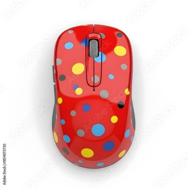 Obraz Vibrant polka dot wireless mouse