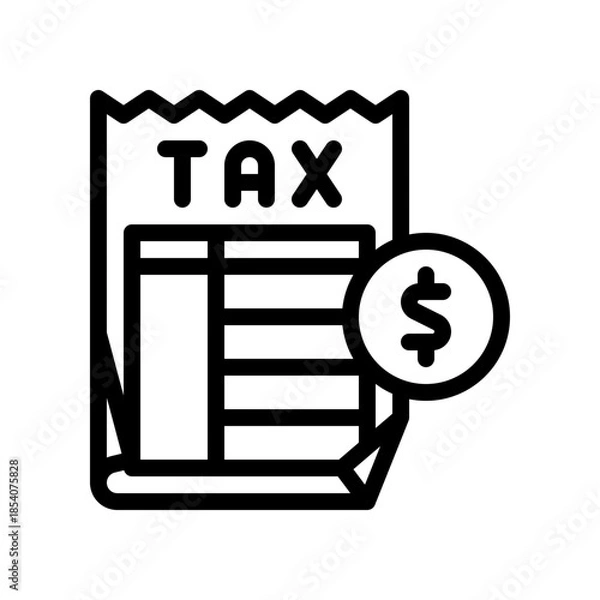 Obraz invoice tax line icon