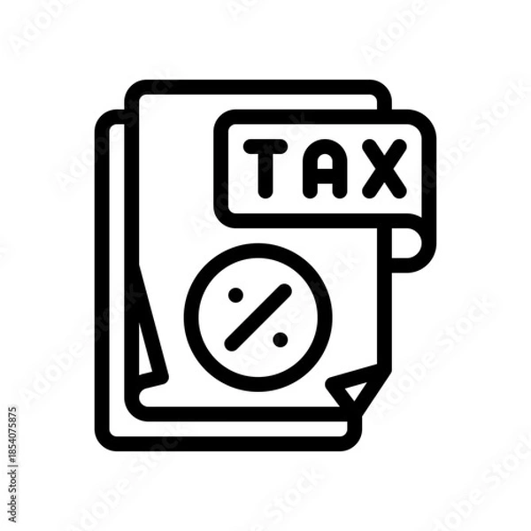 Obraz tax line icon