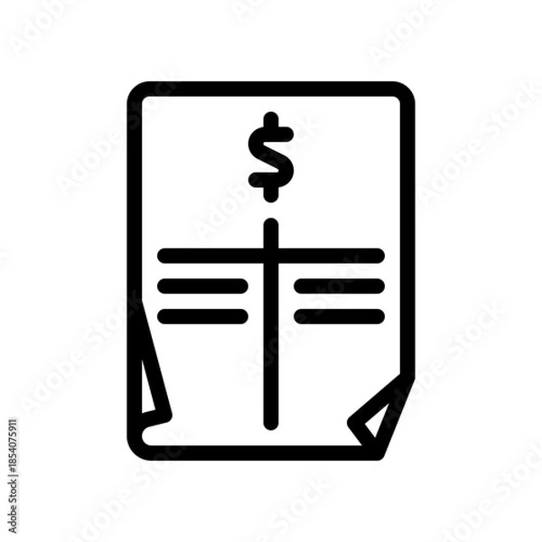 Obraz balance sheet line icon