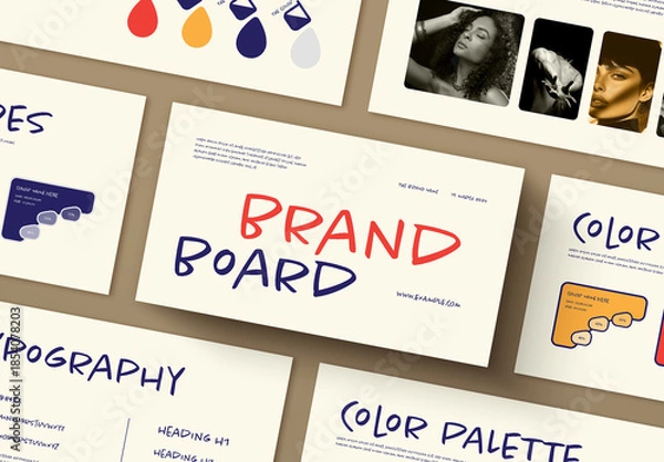 Obraz Creative Brand Mood Board Template with Visual Style Guide Layout