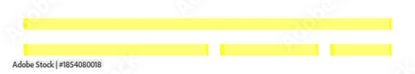 Obraz 黄色いラインマーカーの線のバリエーションセット - アンダーライン･注意･重要ポイントのマーキング