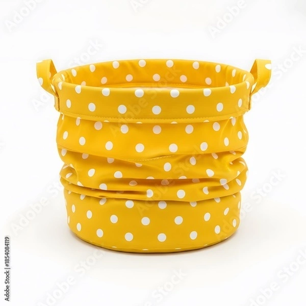 Obraz Bright yellow polka dot basket