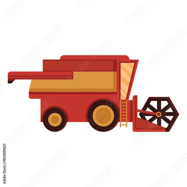 Obraz Farm harvester red icon