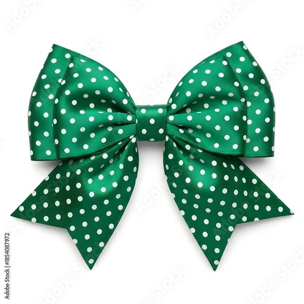 Obraz Green polka dot bow