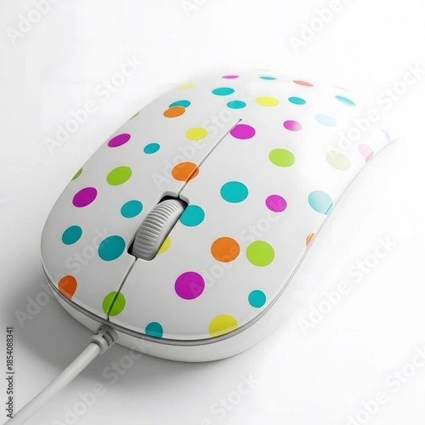 Obraz Colorful polka dot computer mouse