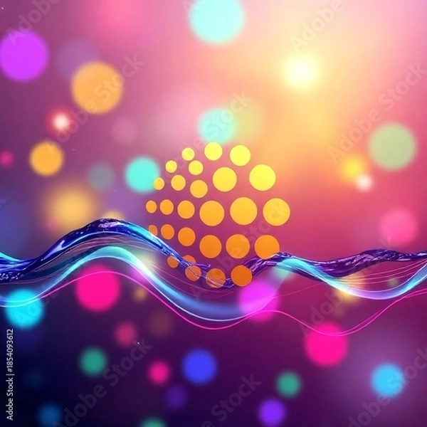 Obraz Vibrant Bokeh and Wave Lights orbs, wave pattern, vibrant colors