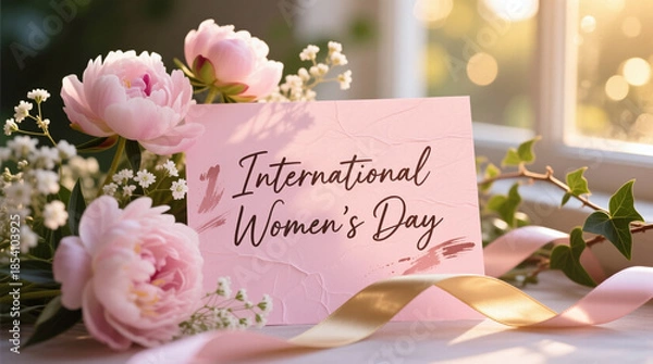 Obraz International Women’s Day Handwritten Typography on Textured Paper
